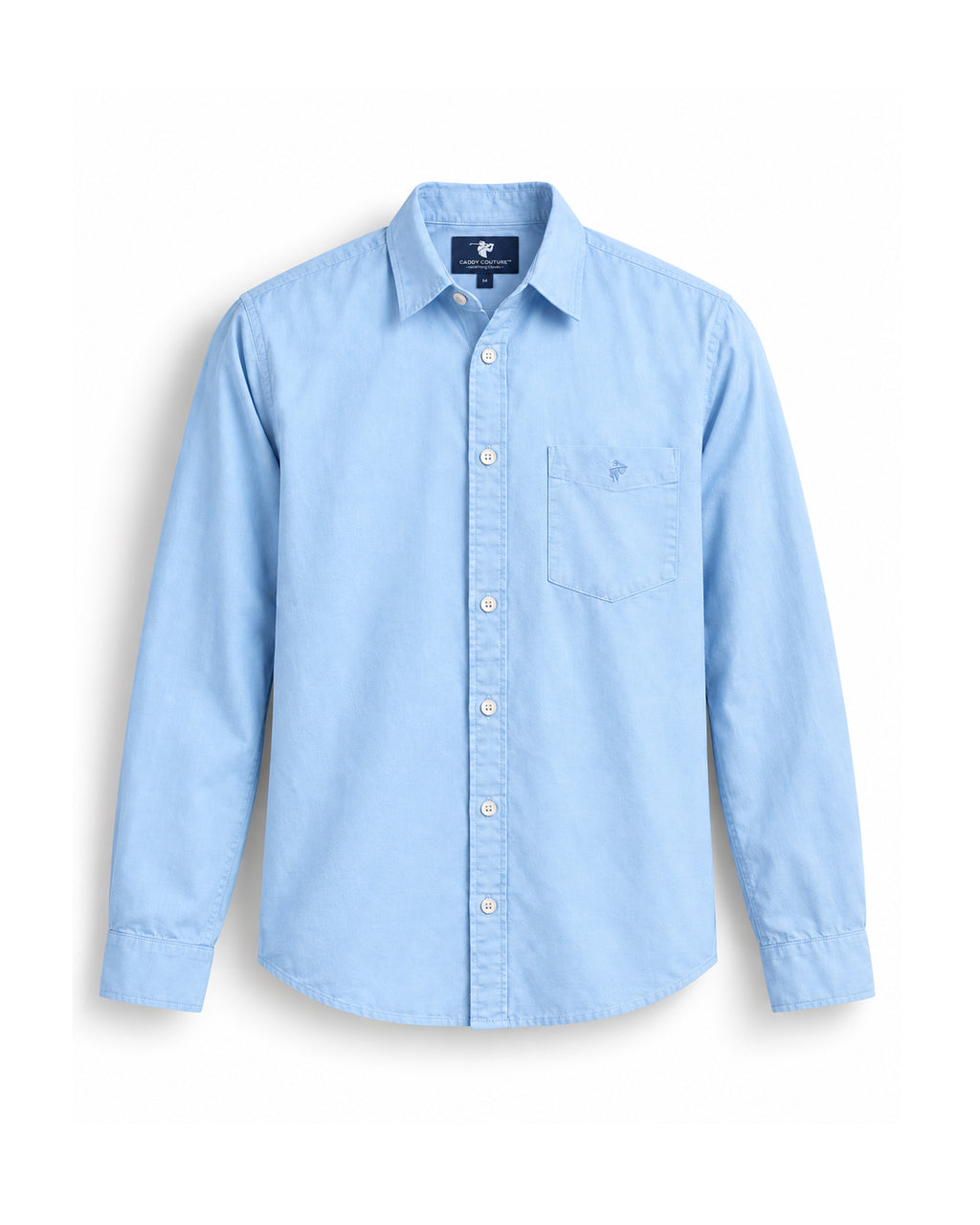 Caddy Couture Oxford Lycra Shirt in Light Blue, front product view