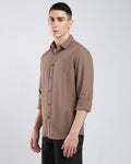 Linen Shirt – Taupe – editorial view | Caddy Couture