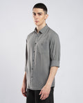Pure Linen Shirt – Grey – detail view | Caddy Couture